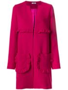 P.a.r.o.s.h. Frill Trim Long Jacket - Pink & Purple