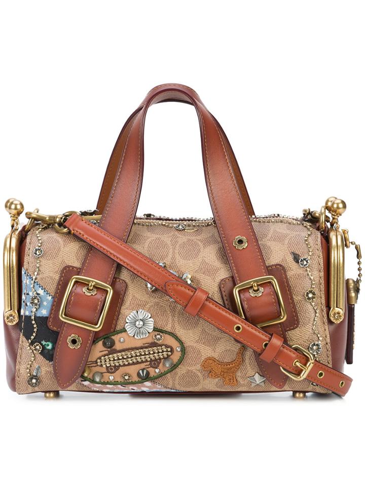 Coach Patch Embellished Bag - Brown