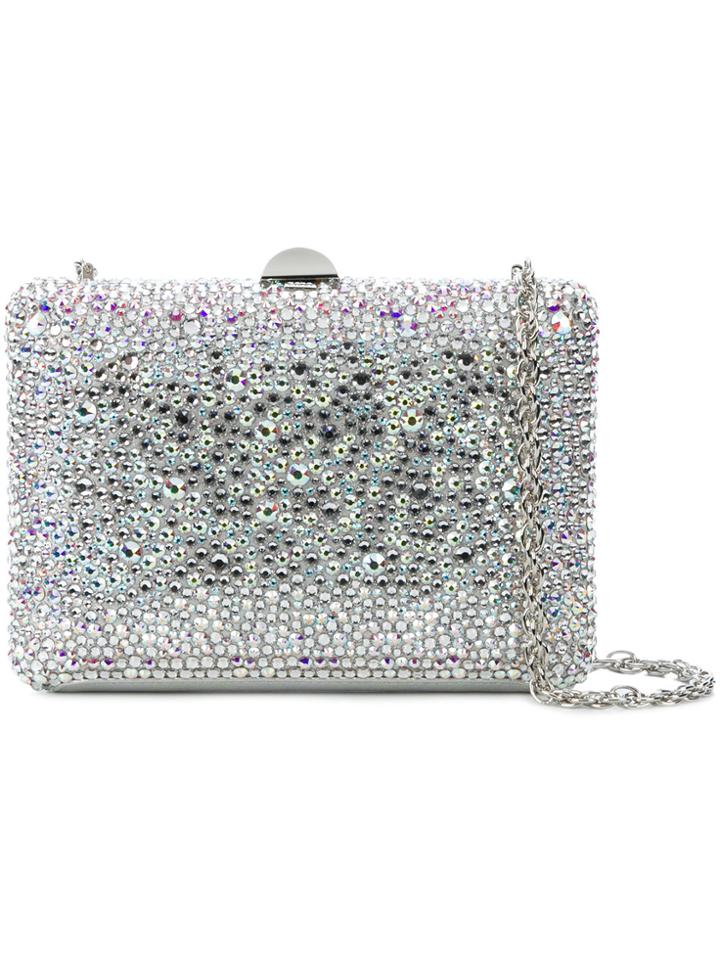 Rodo Crystal Covered Clutch - Grey