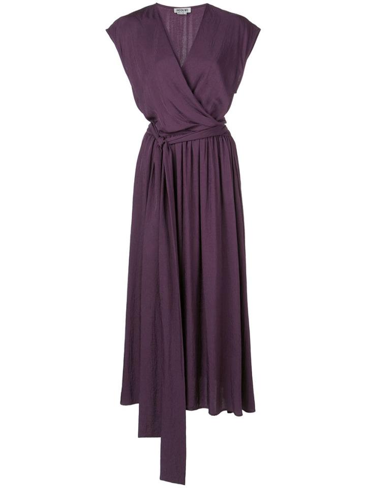 Jason Wu Wrap Front Midi Dress - Purple