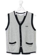 Boss Hugo Boss Contrast Sleeveless Cardigan - Grey