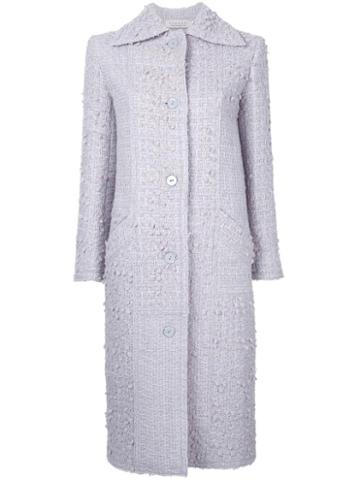 Nina Ricci Classic Long Coat, Women's, Size: 34, Pink/purple, Polyamide/wool