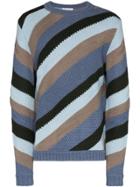 Jw Anderson Striped Chunky Knit Jumper - Blue