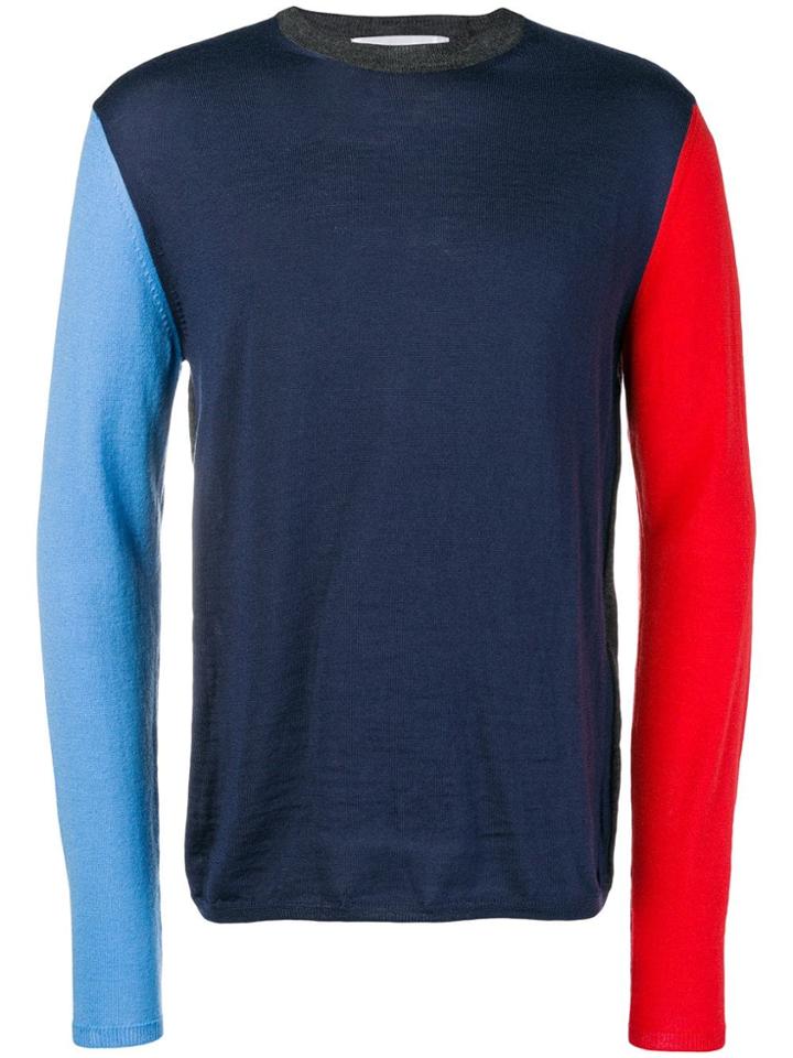 Comme Des Garçons Shirt Colour Block Jumper - Blue