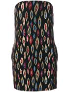 Saint Laurent Embroidered Fitted Dress - Multicolour