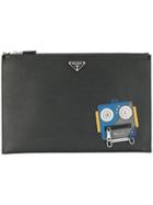 Prada Robot Clutch Baga Front L - Black