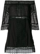 Charo Ruiz Off-shoulder Lace Detail Dress - Black