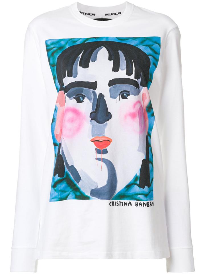 House Of Holland Illustrated Print Top - White