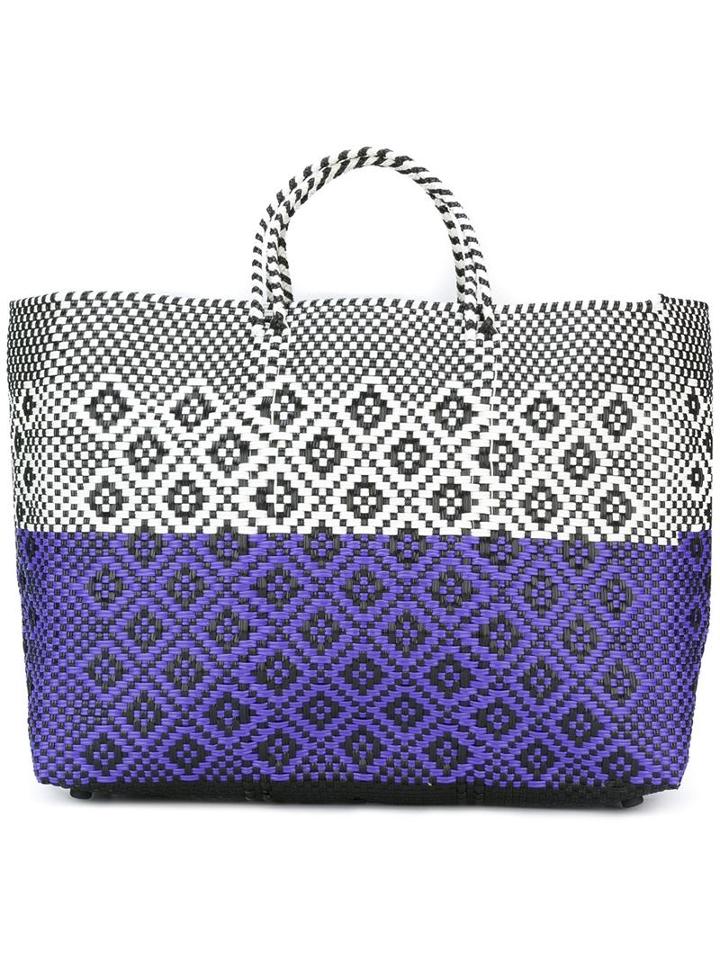 Truss Nyc Woven Tote, Women's, White, Plastic