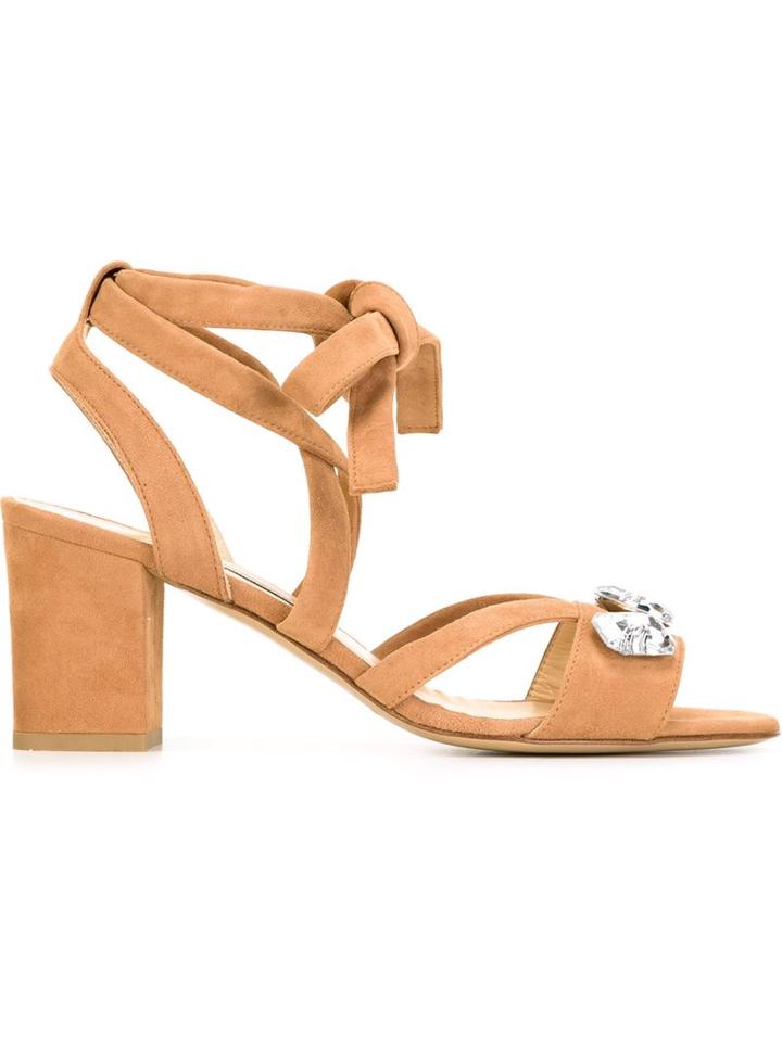 Bionda Castana Ruby Sandals, Women's, Size: 36.5, Nude/neutrals, Calf Leather/suede/leather/crystal