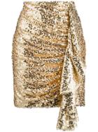 In The Mood For Love Ruched Sequin Skirt - Gold
