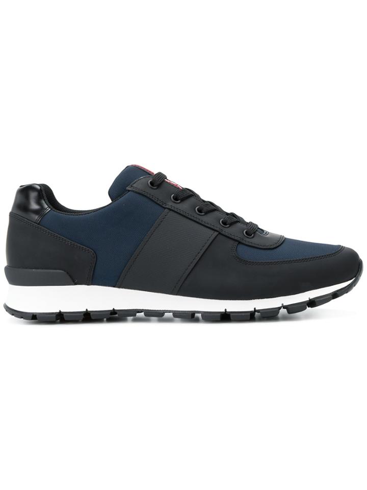 Prada Panelled Sporty Sneakers - Blue