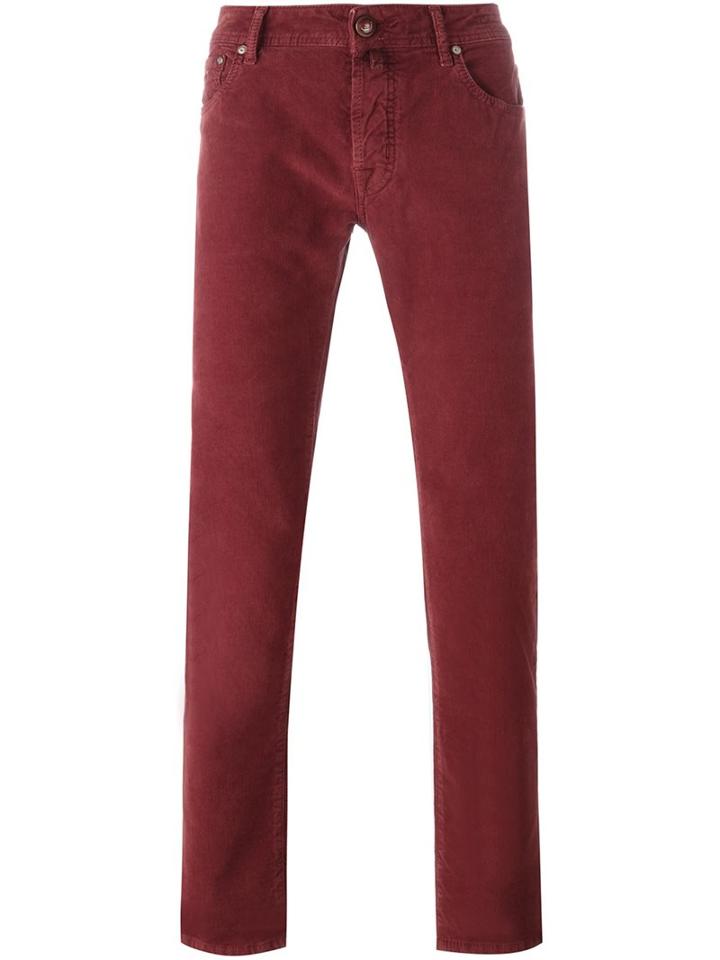 Jacob Cohen Slim Fit Jeans, Men's, Size: 34, Red, Cotton/spandex/elastane