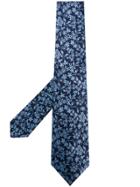 Kiton Floral Embroidered Tie - Blue