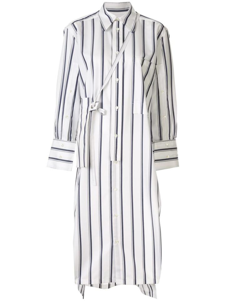 Ujoh Striped Shirt Dress - White