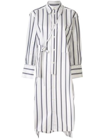 Ujoh Striped Shirt Dress - White
