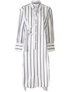 Ujoh Striped Shirt Dress - White