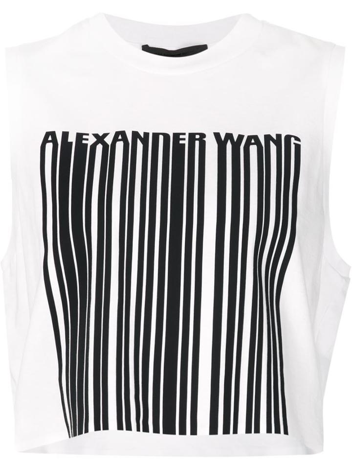 Alexander Wang Welded Barcode Tank Top, Women's, Size: Medium, White, Cotton