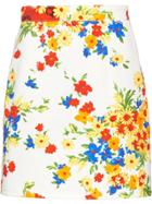 Miu Miu Floral Mini Skirt - F0009 White