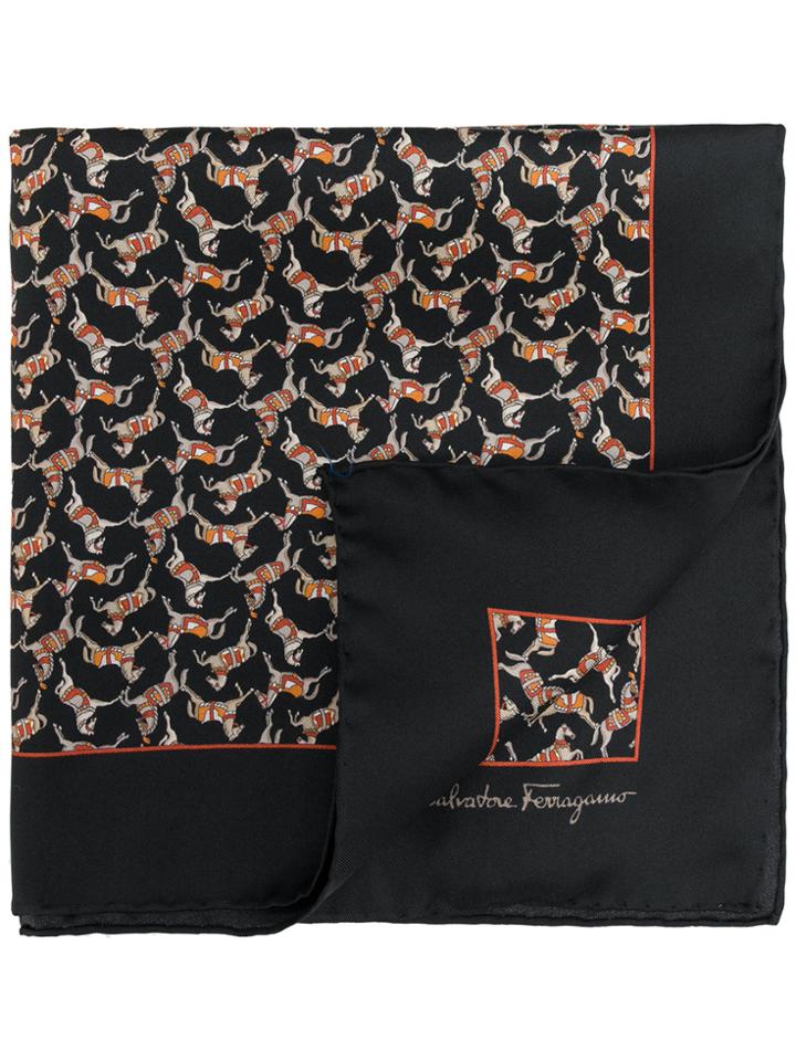 Salvatore Ferragamo Small Square Scarf - Black