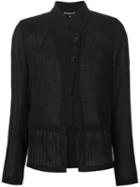 Ann Demeulemeester Layered Button Jacket, Women's, Size: 34, Black, Nylon/wool