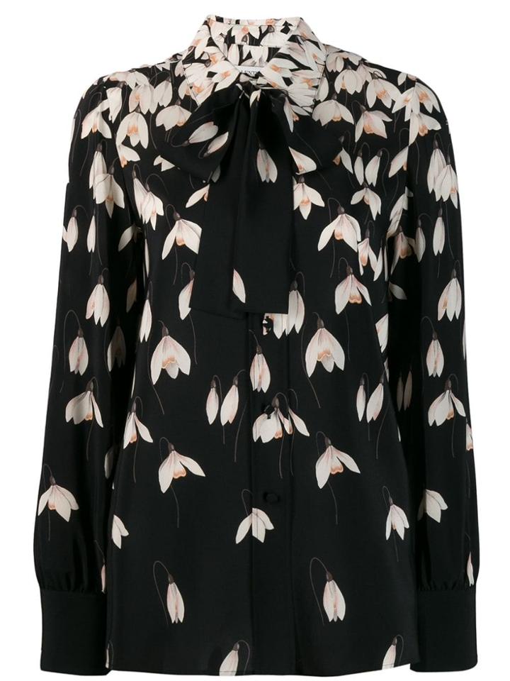 Valentino Snowdrop Print Blouse - Black