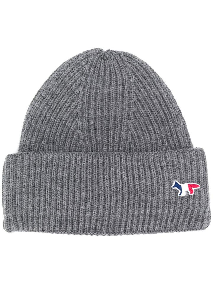 Maison Kitsuné Embroidered Logo Beanie - Grey