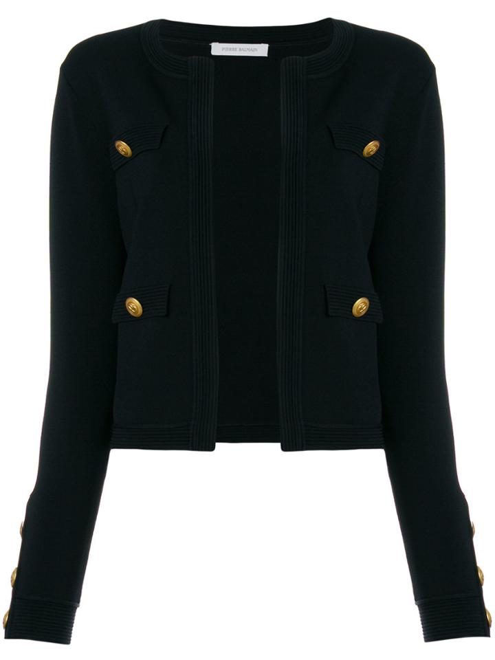 Pierre Balmain Button Trim Cardigan - Black