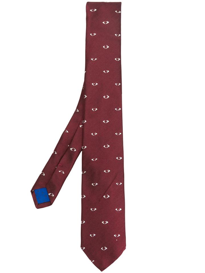 Kenzo Eye Print Tie - Red