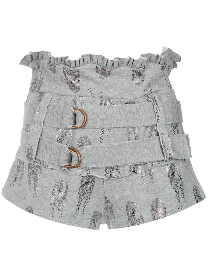 Andrea Bogosian Belted Sweat Shorts - Grey