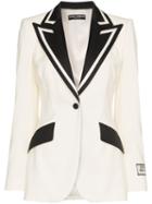 Dolce & Gabbana Monochrome Tux Blazer - White
