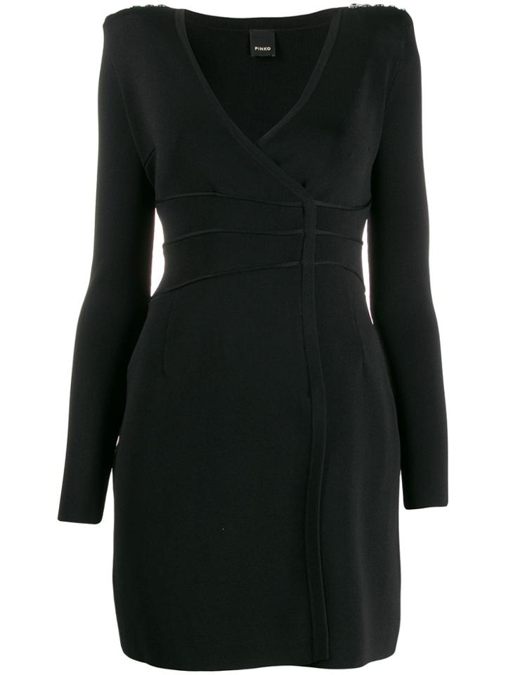 Pinko Bead Embroidered Dress - Black