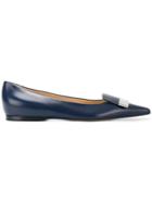 Sergio Rossi Logo Plaque Ballerinas - Blue