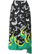 Prada Printed Midi Skirt - Black