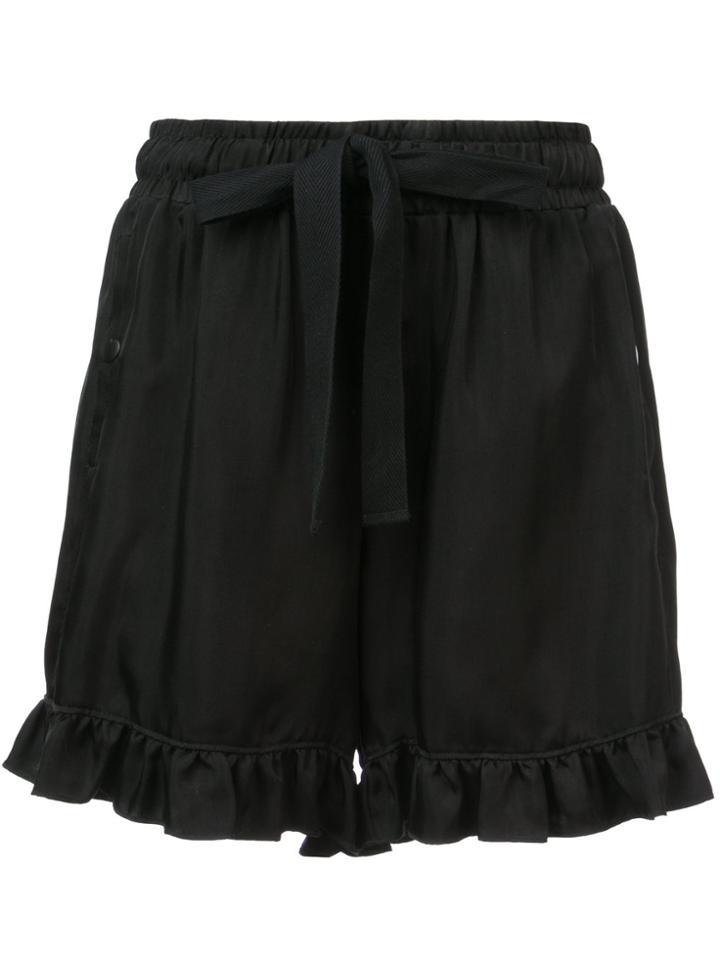 Cinq A Sept Tova Ruffle Trim Shorts - Black