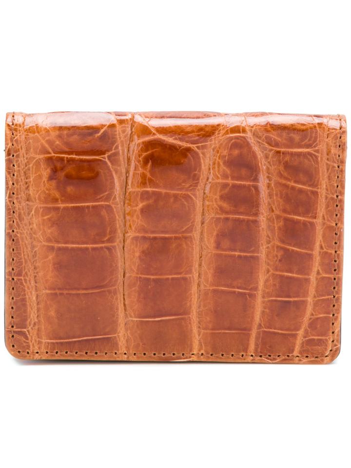 Jason Briggs Crocodile Effect Cardholder - Brown