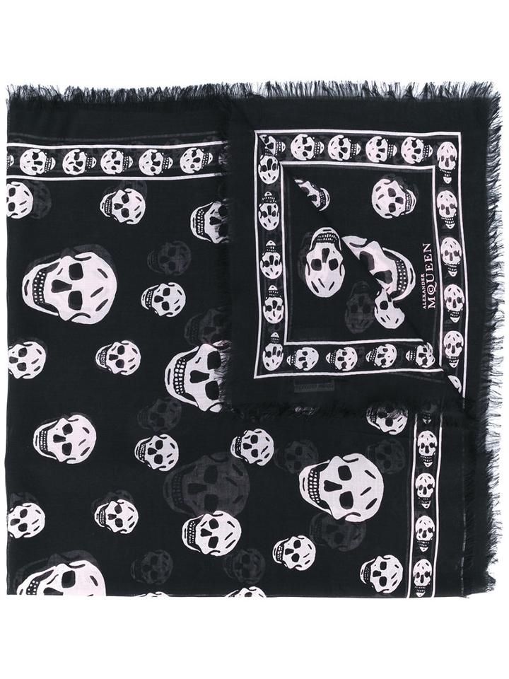 Alexander Mcqueen - Skull Scarf - Women - Silk/modal - One Size, Black, Silk/modal