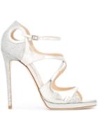 Jimmy Choo Fancie 120 Sandals, Women's, Size: 37.5, Grey, Calf Leather/leather