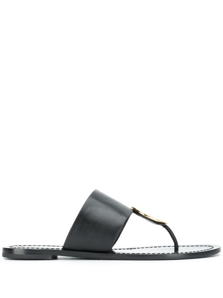 Tory Burch Patos Disk Sandals - Black