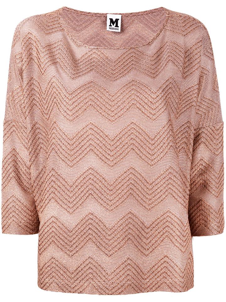 M Missoni - Jersey T-shirt - Women - Cotton/viscose/metallic Fibre - M, Brown, Cotton/viscose/metallic Fibre