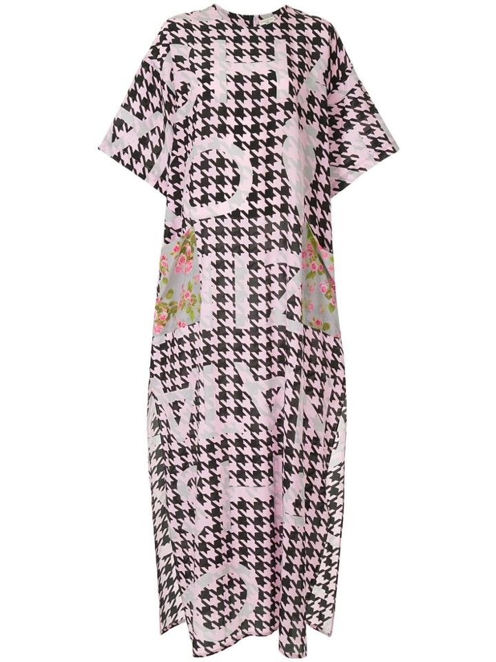 Natasha Zinko Houndstooth Print Dress - Pink