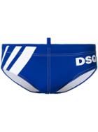 Dsquared2 Logo Print Swim Trunks - Blue