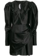Rotate Short Juliet-sleeves Dress - Black