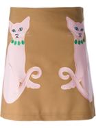 Vivetta Embroidered Cat A-line Skirt