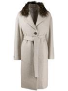 Peserico Belted Single-breasted Coat - Neutrals