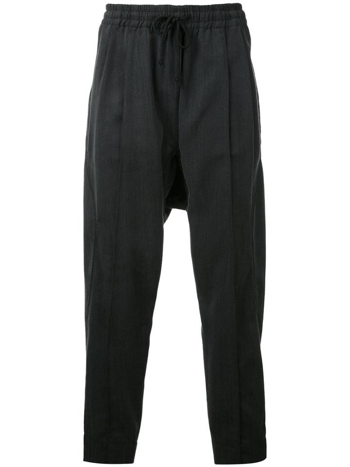 Abasi Rosborough Dropped Crotch Track Pants, Men's, Size: Large, Grey, Cotton/viscose