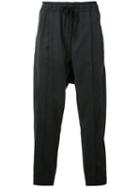 Abasi Rosborough Dropped Crotch Track Pants, Men's, Size: Large, Grey, Cotton/viscose