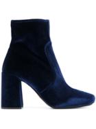 Prada Velvet Ankle Boots - Blue