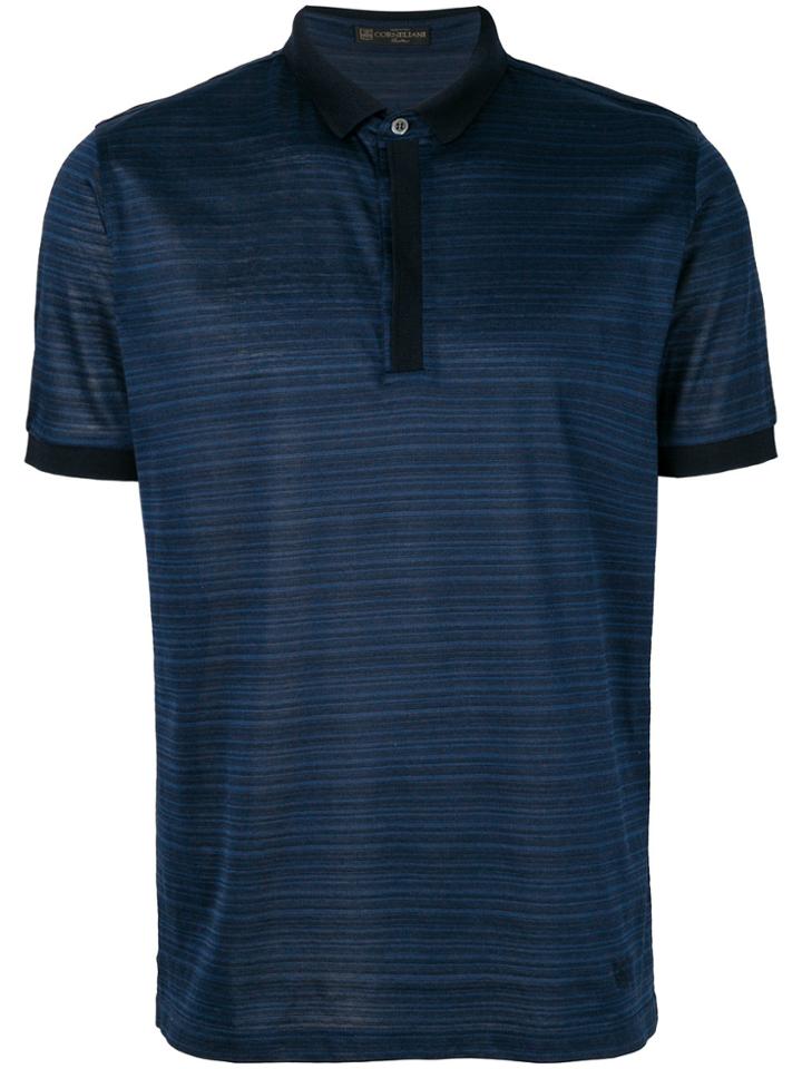 Corneliani Striped Polo Shirt - Blue