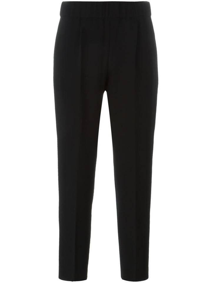 Boutique Moschino Cropped Trousers, Women's, Size: 44, Black, Polyester/triacetate